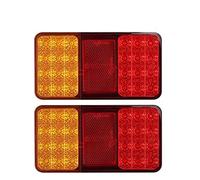 Justech 2x 24LED Hintere Bremsleucht mit E-mark Schrauben Wasserdicht Rückleuchten 12V Universal Rücklicht Heckleucht Stoppleuche Warnlicht für Anhänger Camper Van Truck LKW Traktor Trailer