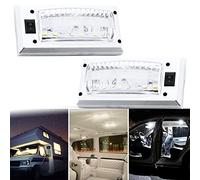 JUTTAUTO Auto Innen Beleuchtung LED, KFZ Innenraumbeleuchtung 12 LEDs 12V-24V Weiß Lampe mit EIN/AUS Schalter für Auto Wohnmobile LKW Van Universal Beleuchtung