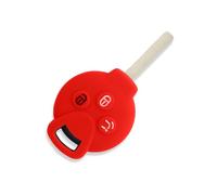 Juttzzei Smart ForTwo Autoschlüssel Hülle für Mercedes Benz Smart ForTwo 451 Cabrio Coupe ForFour Roadstar Schlüsselhülle, Weich TPU Silikon Smart ForTwo 451 Schlüsselhülle Cover- 3 Tasten (Rot)
