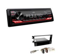 JVC KD-X282DBT 1-DIN Digital Autoradio DAB+ Bluetooth USB Einbauset passend für KIA Sportage II 2005-2008 schwarz