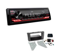 JVC KD-X282DBT 1-DIN Digital Autoradio DAB+ Bluetooth USB Einbauset passend für Skoda Yeti 2009-2017 schwarz inkl Canbus