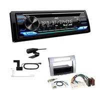 JVC KD-DB922BT 1-DIN Autoradio CD-Receiver Bluetooth DAB+ Digital Radio Einbauset passend für Toyota Corolla Verso 2004-2009 Silber