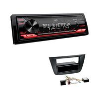 JVC KD-X282DBT 1-DIN Digital Autoradio DAB+ Bluetooth USB Einbauset passend für Seat Altea Altea XL ab 2004 schwarz inkl Canbus