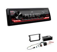 JVC KD-X282DBT 1-DIN Digital Autoradio DAB+ Bluetooth USB Einbauset passend für Skoda Rapid und Rapid Spaceback ab 2012 schwarz
