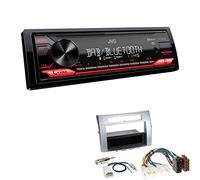 JVC KD-X282DBT 1-DIN Digital Autoradio DAB+ Bluetooth USB Einbauset passend für Toyota Corolla Verso 2004-2009 Silber