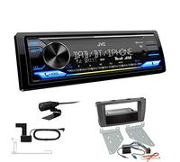 JVC KD-X472DBT 1-DIN Autoradio Bluetooth USB inkl DAB Antenne Einbauset passend für Skoda Yeti 2009-2017 schwarz