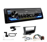 JVC KD-X472DBT 1-DIN Autoradio Bluetooth USB inkl DAB Antenne Einbauset passend für Toyota Yaris Verso 1999-2003 schwarz
