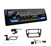 JVC KD-X472DBT 1-DIN Autoradio Bluetooth USB inkl DAB Antenne Einbauset passend für Volkswagen VW Up Baujahr 2011 bis 2016 Piano Black inkl Canbus