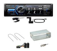JVC KD-X561DBT DAB+ Bluetooth USB Einbauset für Dacia Logan Sandero bis 2011