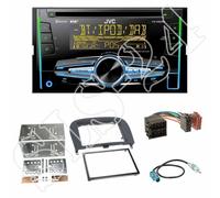 JVC KW-DB93BT Radio + Mercedes SL(R230) 2-DIN Blende schwarz + ISO-Adapter