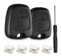 JYNVO 2pcs Autoschlüssel Schlüssel Gehäuse kompatibel mit Peugeot 106 107 206 207 306 307 406 407 Citroen C1 C2 C4 C5 Berlingo Xsara - 2 Tasten Schlüsselhülle (9.5x2.5mm)