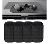 JYNXOR 4 Stück Auto Armaturenbrett Anti Rutsch Matten, rutschfeste Anti Rutsch Pads für Handy, Schlüssel, Münzen & Brille, Wiederverwendbare Auto Antirutschmatte als Ablage Auto(Schwarz)