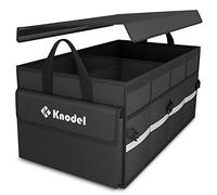 K KNODEL Autostruktur-Organisator mit faltbarem Deckel, Autospeicherbox und tasche, großer Kofferraumordner, Autoorganisator für Fahrzeuge und SUVs (Mittel, Schwarz)