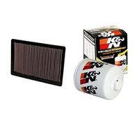 K&N 33-2247 Motorluftfilter: Hochleistung, Prämie, Abwaschbar, Ersatzfilter,Erhöhte Leistung, 2002-2019 & Ölfilter - Patrone 76x95mm kompatibel mit Chrysler, Dodge