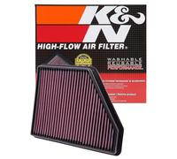 K&N 33-2434 Motorluftfilter: Hochleistung, Prämie, Abwaschbar, Ersatzfilter,Erhöhte Leistung, 2010-2015 Camaro, Camaro SS, Camaro ZL1