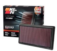 K&N Motorluftfilter: Wiederverwendbar, alle 75.000 Meilen reinigen, waschbar. Ersatz-Autoluftfilter: Kompatibel 2007-2019 Ford/Lincoln SUV und Compact V6/L4 (Explorer, Flex, Taurus, Edge, MKT, MKS) 33-2395