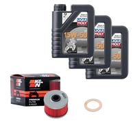 K&N Ölfilter Set LiMol 15W-50 Off. 3L für Adly / Herchee Hurricane 500 S Bj.2015