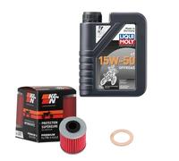 K&N Ölfilter Set LIQUI MOLY 15W-50 Off. 1L für Suzuki RM-Z 250 RJ42A Bj.2014