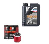 K&N Ölfilter Set LIQUI MOLY 15W-50 Off. 1L für Yamaha YZ 250 F 4T Bj.2021