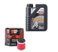 K&N Ölfilter Set LIQUI MOLY 15W-50 Off. 1L für Yamaha YZ 450 F CJ10 Bj.2008