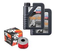 K&N Ölfilter Set LIQUI MOLY 15W-50 Off. 2L für Gas Gas SM 450 FSE Bj.2007