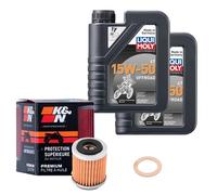 K&N Ölfilter Set LIQUI MOLY 15W-50 Off. 2L für Yamaha WR 426 F CJ02 Bj.2002