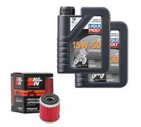 K&N Ölfilter Set LIQUI MOLY 15W-50 Off. 2L für Yamaha XT 250 Bj.2013