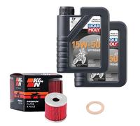 K&N Ölfilter Set LiquiMoly 15W-50 Off. 2L für Suzuki DR-Z 400 S WVBC1112 Bj.2003