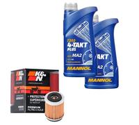 K&N Ölfilter Set MANNOL 10W40 2L für Yamaha TW 200 E Trailway 3AW Bj.2011