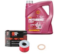 K&N Ölfilter Set MANNOL 10W40 4L für Kawasaki GPZ 1100 A Uni Trak ZXT10A Bj.1984