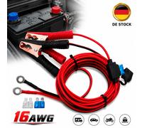 Kabel Krokodilklemme O-Ring 12V 24V 20A Autostrom Batterie Ladeklemme KFZ Auto