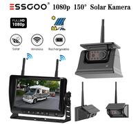 Kabellos Full HD Solar Rückfahrkamera Premium Einparkhilfe Mit LKW Monitor Bus