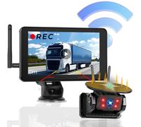 Kabellos Solar Rückfahrkamera Einparkhilfe Funk Magnetische 7" 1080P DVR Monitor