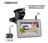 Kabellos Solar Wasserdicht Rückfahrkamera Nachtsicht mit LCD 5" Monitor LKW Bus