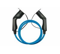 kabelmeister E-Auto-Ladekabel Mode 3, Typ 2 Stecker an Buchse, 3-phasig, 16 A, 11 kW, blau, 7,5m, Blau, Typ 2, Typ 2, Schwarz, Abgewinkelt, Abgewinkelt