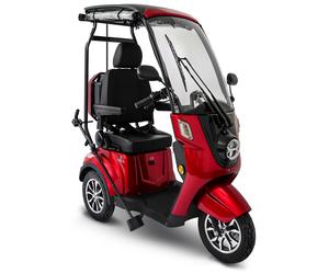 Kabinenroller Premium mit Dach und Wetterschutz, 1000 W, 25 km/h x rot x