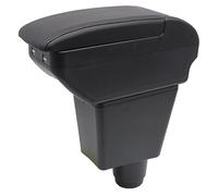 KAERGK Auto Armlehne für Dacia Sandero 2 Stepway Logan 2 Doppelschicht Mittelkonsole Große Aufbewahrungsbox mit 4 USB-Ladeanschluss Becherhalter Zubehör Schwarz