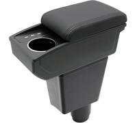 KAERGK Auto Armlehnen für Renault Dacia Sandero 2 Stepway Logan 2 Doppelter Stauraum mit Getränkehalter 3 USB-Anschlüsse Bequemes und Haltbares Leder Einfache Montage (Schwarze Linie)