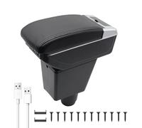 KAERGK Auto Armlehnen für Renault Dacia Sandero 2 Stepway Logan 2 Mittelkonsolen für Kfz Doppelter Stauraum mit Getränkehalter 7 USB-Anschlüsse Hintere Utility-Box Einfache Montage (Schwarze Linie)