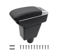 KAERGK Auto Armlehnen für Renault Dacia Sandero 2 Stepway Logan 2 Mittelkonsolen für Kfz Doppelter Stauraum mit Getränkehalter Hintere Utility-Box Einfache Montage (Schwarze Linie)