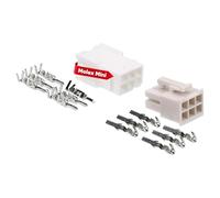 Kalitec 6-Polig Mini-Fit Jr. Set - Nylon Kabelstecker & Steckverbinder | 4,2mm Rastermaß - 600V - 13A - AWG 24-18 Kabelverbinder für KFZ, LED, RGB, PC-Lüfter & Festplatten - Robustes Messing