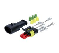 Kalitec KALI-1002 Superseal Set Steckverbinder schwarz 2-polig 0,75-1,5mm² KFZ Stecker wasserdicht