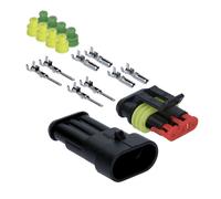 Kalitec KALI-1003 Superseal Set Steckverbinder schwarz 3-polig 0,75-1,5mm² KFZ Stecker wasserdicht