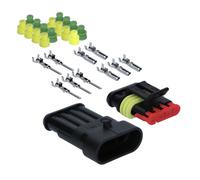 Kalitec KALI-1004 Superseal Set Steckverbinder schwarz 4-polig 0,75-1,5mm² KFZ Stecker wasserdicht