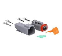 Kalitec KALI-1202 DEUTSCH DT Steckverbinder Set 2 polig I Wasserdicht IP68 I Deutsch Stecker KFZ für Motorrad, Auto I Leiterquerschnitt 0,75-2 mm² 18-14 AWG I glasfaserverstärktes Polyamid PA-GF
