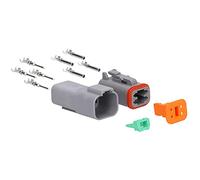 Kalitec KALI-1204 DEUTSCH DT Steckverbinder Set 4 polig I Wasserdicht IP68 I Deutsch Stecker KFZ für Motorrad, Auto I Leiterquerschnitt 0,75-2 mm² 18-14 AWG I glasfaserverstärktes Polyamid PA-GF
