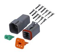 Kalitec KALI-1206 DEUTSCH DT Steckverbinder Set 6 polig I Wasserdicht IP68 I Deutsch Stecker KFZ für Motorrad, Auto I Leiterquerschnitt 0,75-2 mm² 18-14 AWG I glasfaserverstärktes Polyamid PA-GF