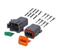 Kalitec KALI-1208 DEUTSCH DT Steckverbinder Set 8 polig I Wasserdicht IP68 I Deutsch Stecker KFZ für Motorrad, Auto I Leiterquerschnitt 0,75-2 mm² 18-14 AWG I glasfaserverstärktes Polyamid PA-GF