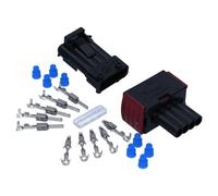 Kalitec KALI-1304A JPT Stecker Set 4-polig 0,5-1 mm² KFZ Flachstecker mit Buchse inkl. Kontakte Kodierung A