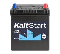 KaltStart BATTERIEN ASIA A42R Autobatterie 12V 42Ah 340A/EN Starterbatterie Plus-Pol Rechts 30% mehr Startleistung ersetzt 35Ah 36Ah 38Ah 42Ah